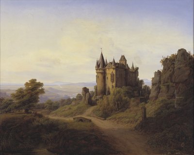 Bürresheim Castle by the Eifel River by Frederik Sødring